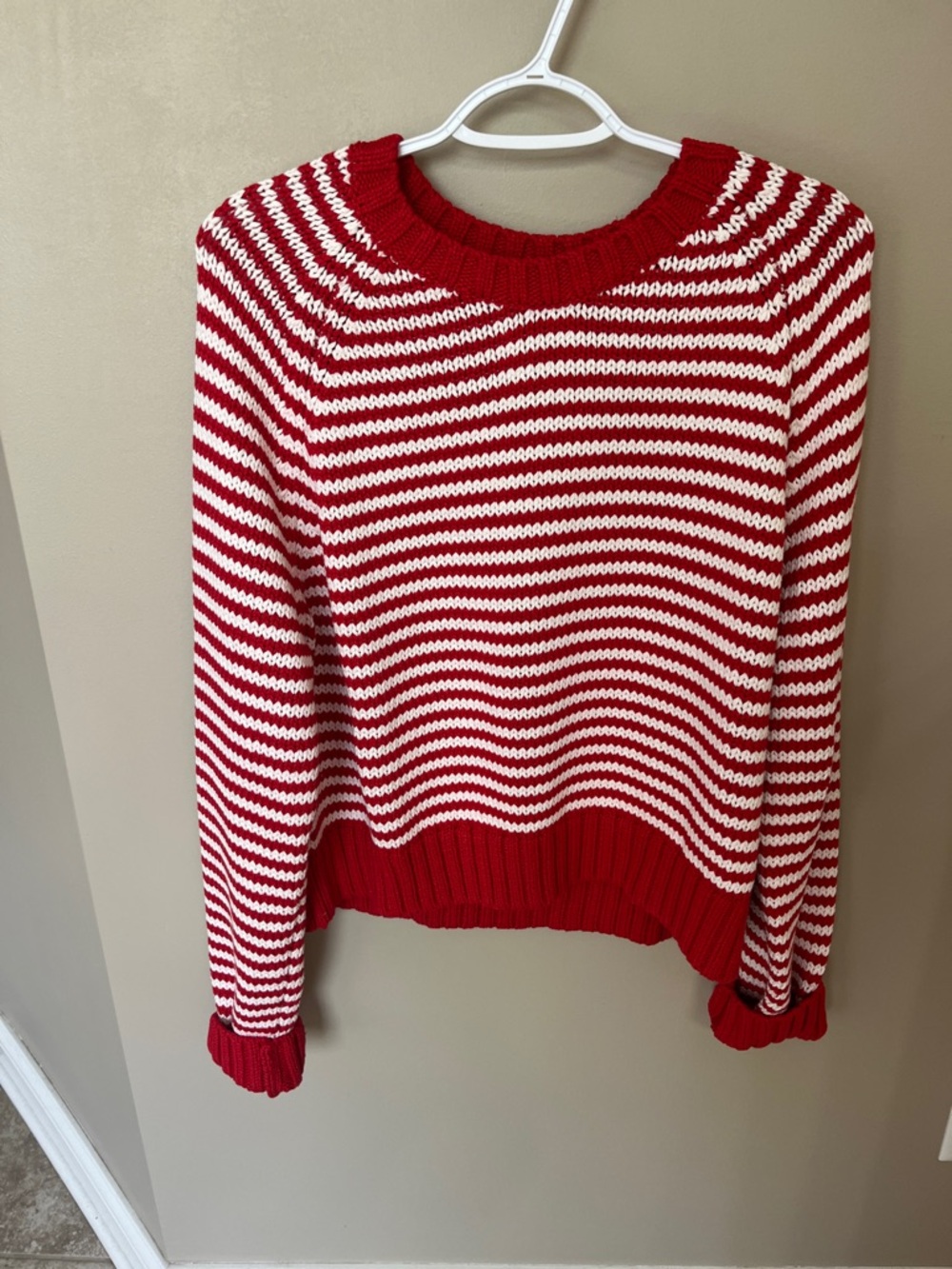 Vineyard Vines Red and White Striped Scoopneck Sweater